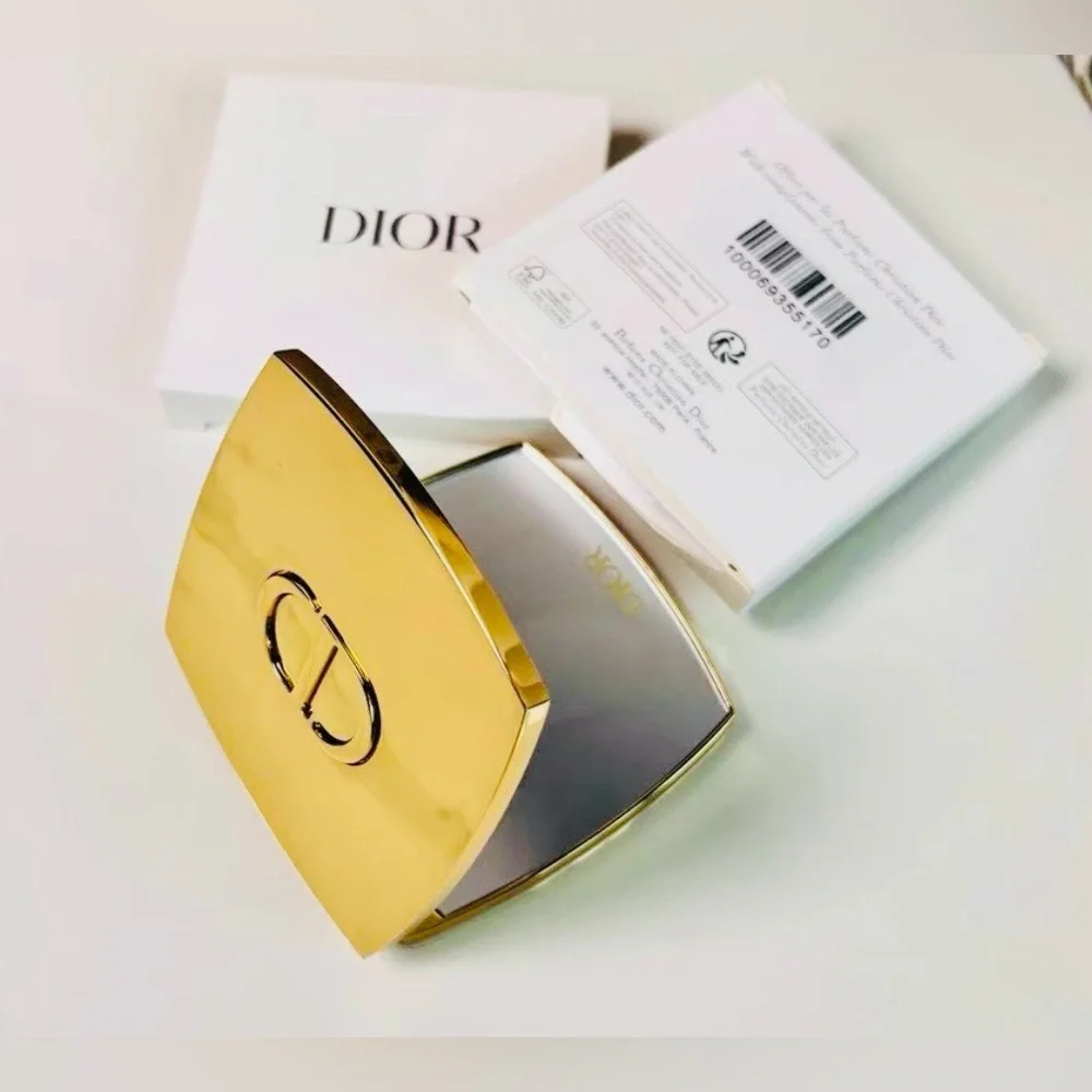 Christian Dior Gold Compact Mirror Dual Compact Mirror Heavy Metal Travel